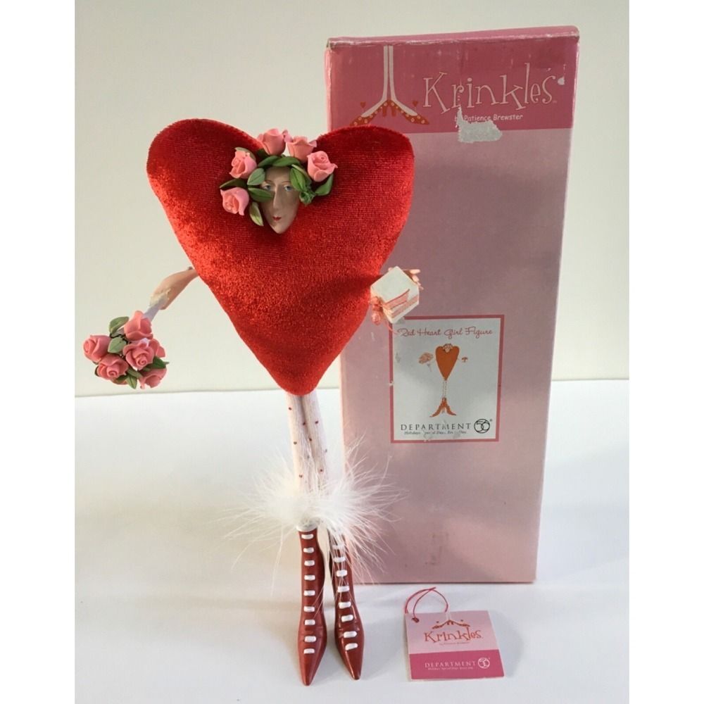 KRINKLES Dept 56 Red Heart Girl Figure Patience Brewster Valentine Figure